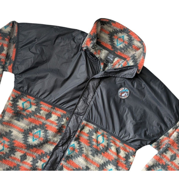 Bucees Aztec Tribal Berber Full Zip Jacket Size 2XL Orange Southwestern Fleece - Picture 4 of 7